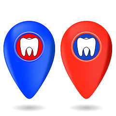 Image showing Dentist Red Blue Markers