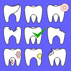 Image showing Set of Rotten Teeth and Healthy