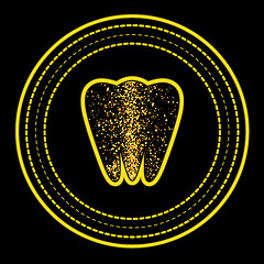 Image showing Tooth Logo on Yellow  Circle Frame. 