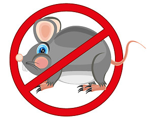 Image showing Sign prohibiting rodent