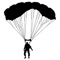 Image showing The Skydiver silhouettes parachuting a illustration.