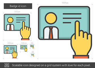 Image showing Badge id line icon.