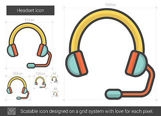 Image showing Headset line icon.