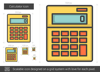 Image showing Calculator line icon.