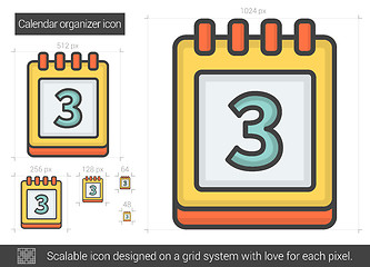 Image showing Calendar organizer line icon.
