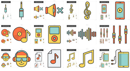 Image showing Music line icon set.