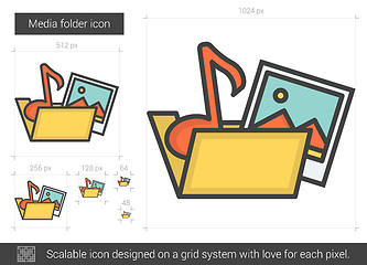 Image showing Media folder line icon.