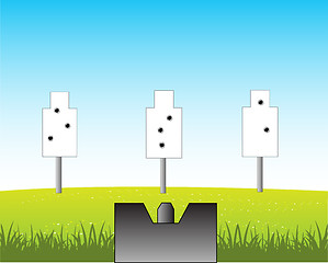 Image showing Dartboard in field