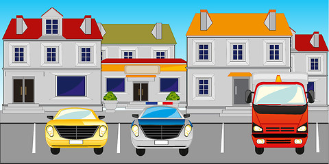 Image showing City and parking the cars