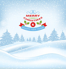 Image showing Christmas Winter Card for Merry Christmas and Happy New Year