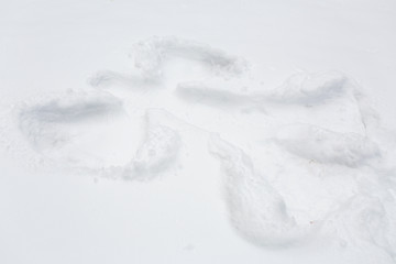 Image showing angel silhouette or print on snow surface