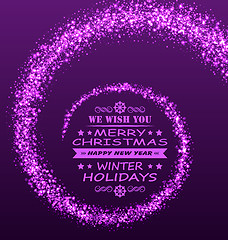 Image showing Christmas Wishes with Magic Dust. Purple Glitter Background