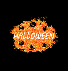 Image showing Glowing Orange Template for Happy Halloween Party
