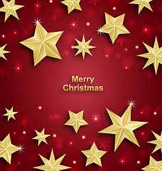Image showing Starry Background for Merry Christmas and Happy New Year 2017