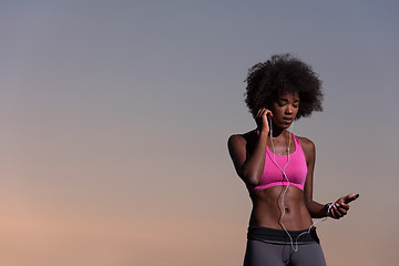 Image showing young african american woman in nature