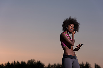 Image showing young african american woman in nature