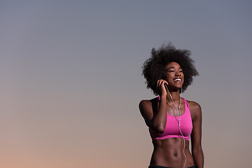 Image showing young african american woman in nature