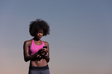 Image showing young african american woman in nature