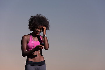 Image showing young african american woman in nature