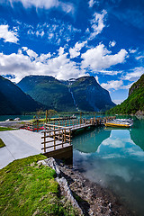 Image showing lovatnet lake Beautiful Nature Norway.