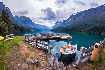 Image showing lovatnet lake Beautiful Nature Norway.