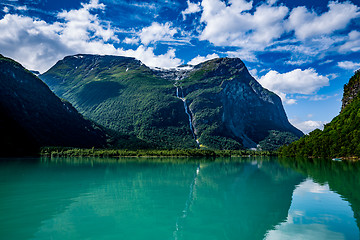 Image showing lovatnet lake Beautiful Nature Norway.