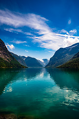 Image showing lovatnet lake Beautiful Nature Norway.