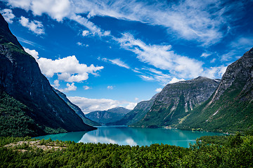 Image showing lovatnet lake Beautiful Nature Norway.