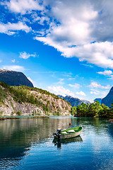 Image showing lovatnet lake Beautiful Nature Norway.