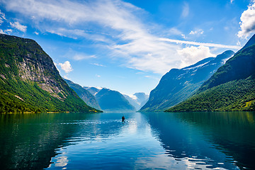 Image showing lovatnet lake Beautiful Nature Norway.