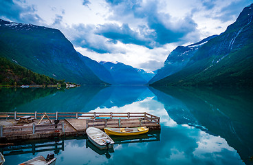 Image showing lovatnet lake Beautiful Nature Norway.