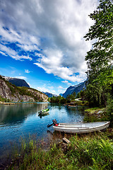 Image showing lovatnet lake Beautiful Nature Norway.