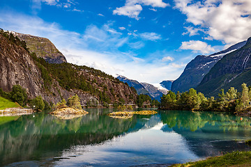 Image showing lovatnet lake Beautiful Nature Norway.