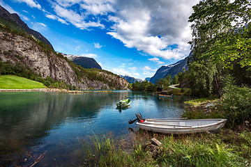 Image showing lovatnet lake Beautiful Nature Norway.