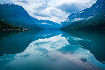 Image showing lovatnet lake Beautiful Nature Norway.