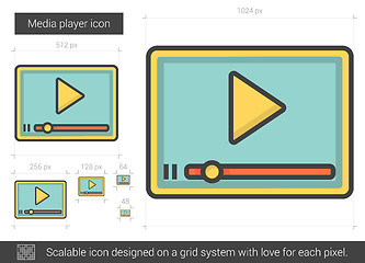 Image showing Media player line icon.