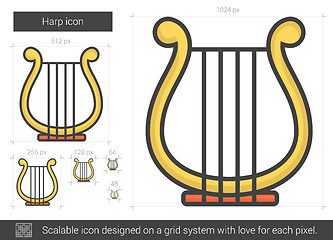 Image showing Harp line icon.