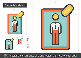 Image showing Personal details line icon.
