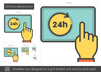 Image showing Twenty four hours service line icon.