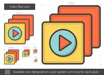 Image showing Video files line icon.