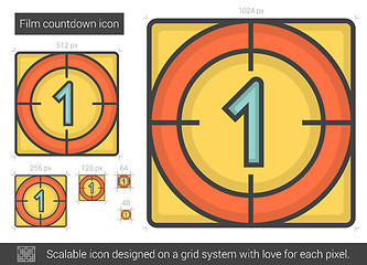 Image showing Film countdown line icon.