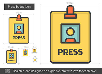 Image showing Press badge line icon.