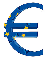 Image showing Sign euro and flag
