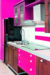 Image showing Kitchen angle pink