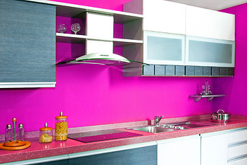 Image showing Kitchen counter pink