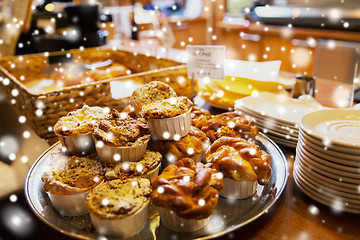 Image showing buns and cakes at cafe or bakery