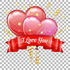 Image showing Valentines Day with Hearts Balloons