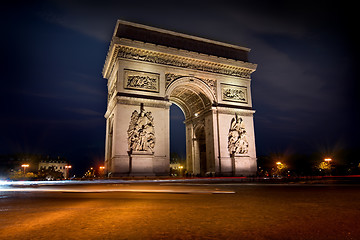 Image showing Arc de triomphe in evening