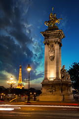 Image showing Column on bridge Alexandre III