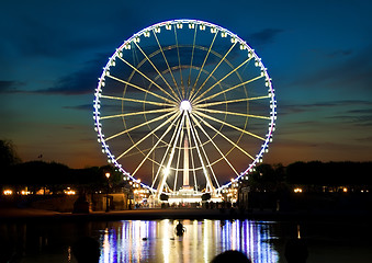 Image showing Ferris wheel and Seine